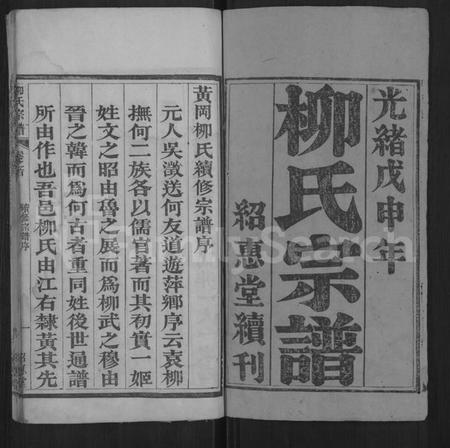 湖北柳氏族谱-柳氏宗谱 [各房分卷,首3卷](别名：Romanized ： Liu Shi Zong Pu).pdf电子版预览图1