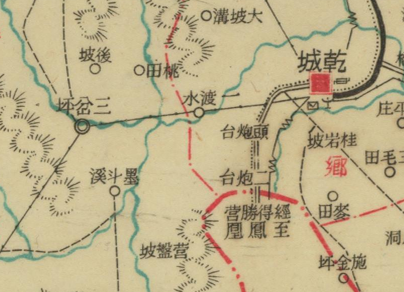 约1943年湖南《乾城县图》预览图2