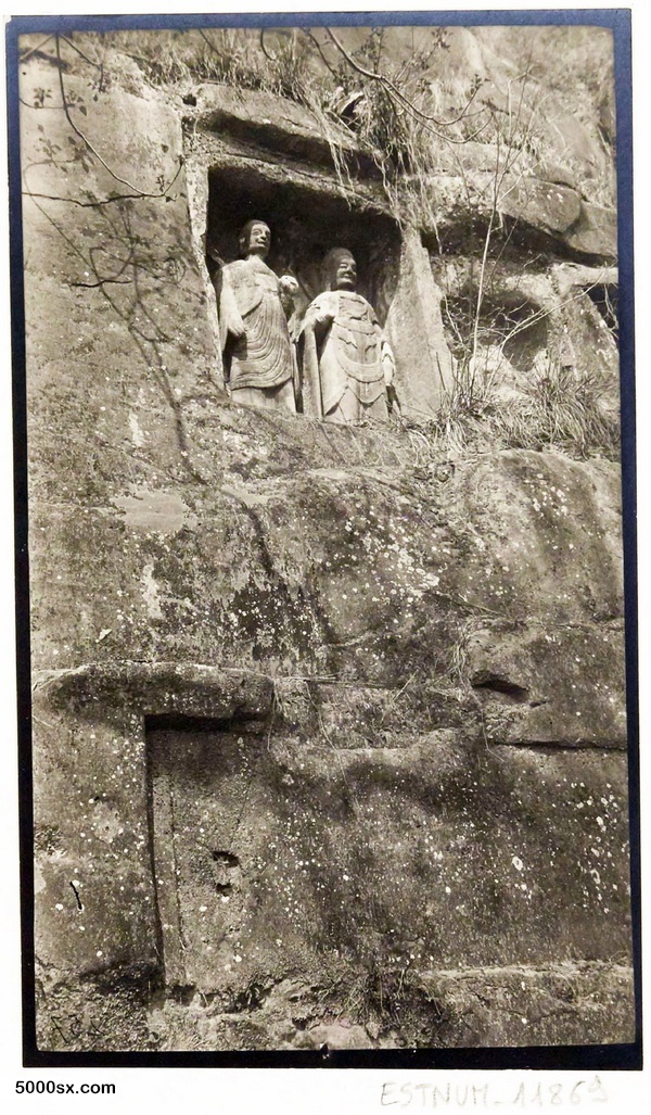 1914年四川巴中老照片 百年前的水宁寺石窟风貌预览图3