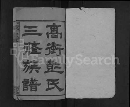 湖南彭氏族谱-高冲彭氏三修族谱 [17卷,首1卷,末2卷].pdf电子版预览图1