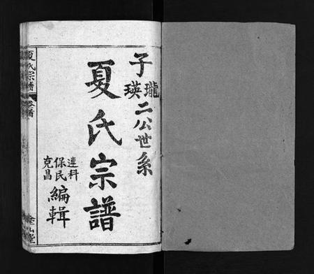 湖北夏氏族谱-夏氏宗谱 [17卷,首2卷](别名：夏氏宗谱:子珑子瑛二公世系).pdf电子版预览图1