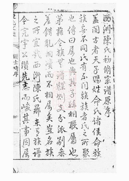 崇明怡怡堂颍川西洲陈氏重修宗谱不分卷.pdf电子版下载预览图1