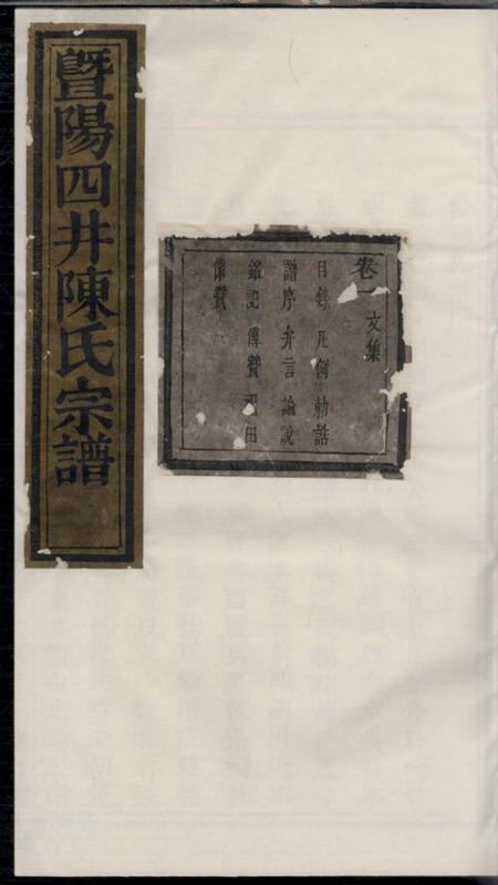 暨阳德星堂暨阳四井陈氏宗谱十六卷