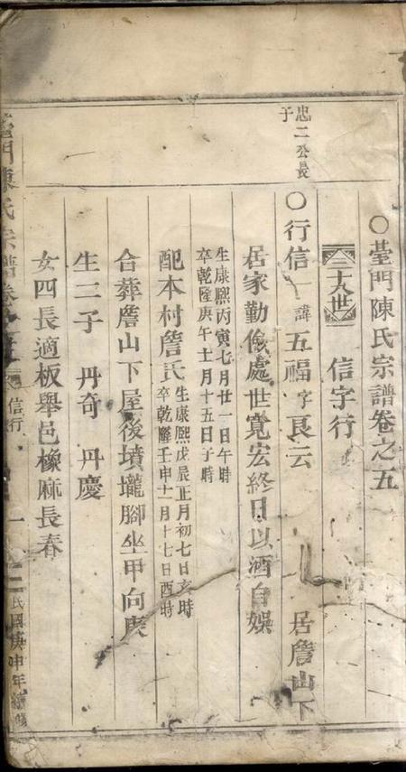 缙云台门陈氏宗谱