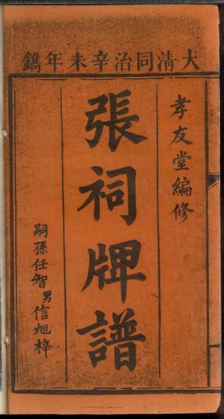 浏阳孝友堂浏邑张祠牌位谱一卷首一卷.pdf电子版下载预览图1