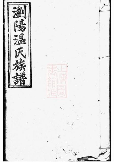 《浏阳忠武堂浏阳温氏族谱》封面