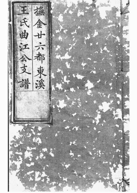 金溪太原堂抚金廿六都东溪王氏曲江公支谱一卷首一卷