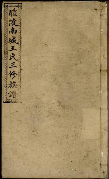 《醴陵植三堂醴陵南城王氏三修族谱》封面