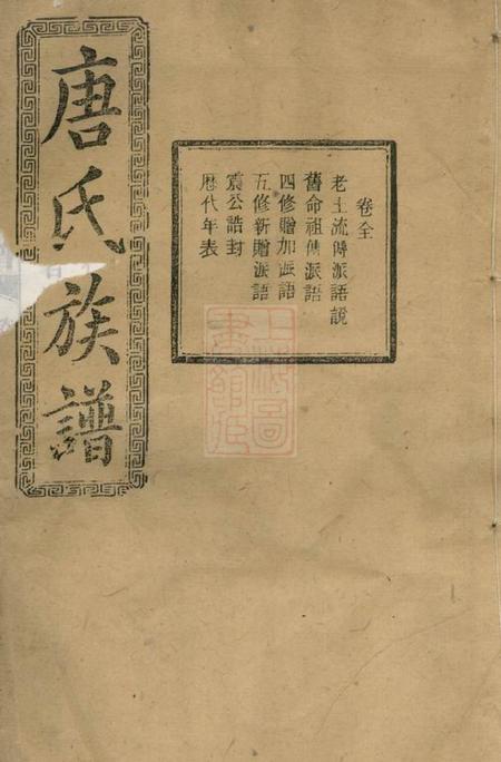 宁乡桐封堂唐氏五修族谱