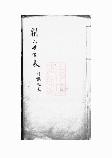蒯氏世系表不分卷附撰述表