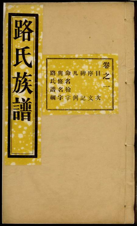 《临淄路氏族谱十六卷》封面