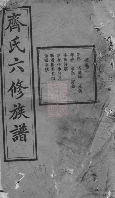 《湘潭湘潭齐氏六修族谱三十三卷首四卷》封面