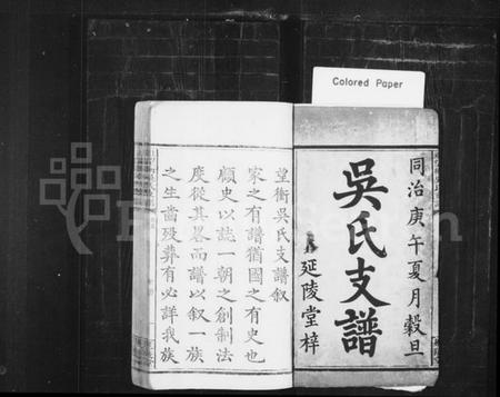 湖南吴氏族谱-(上湘望冲)吴氏支谱 [8卷].pdf电子版预览图1