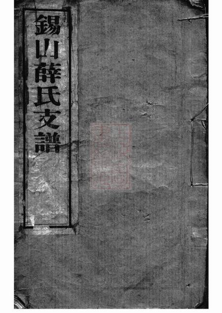 《无锡锡山薛氏支谱》封面