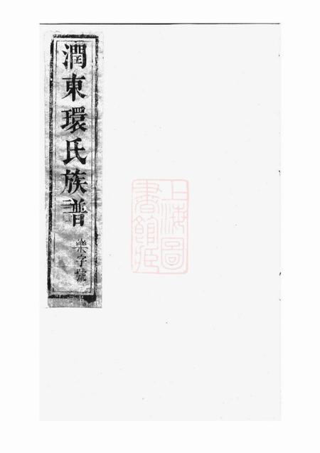 润州润东环氏重修族谱