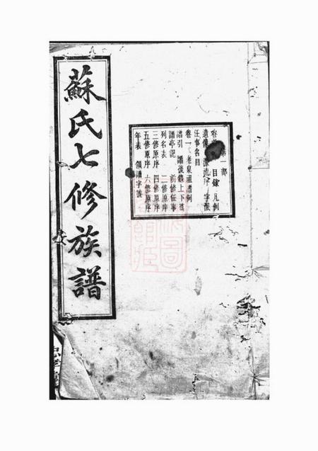《湖南湘潭忠孝堂苏氏七修族谱二十一卷首一卷》封面