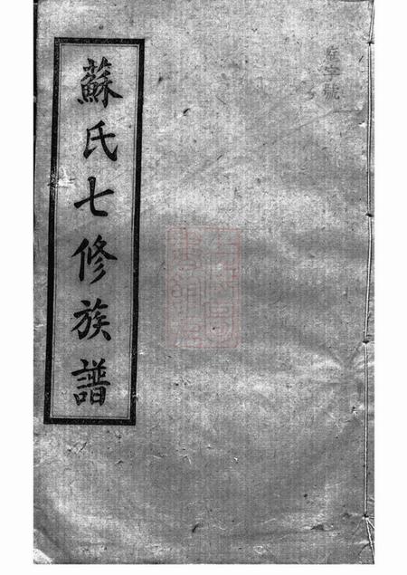 《湖南湘潭忠孝堂苏氏七修族谱二十卷》封面