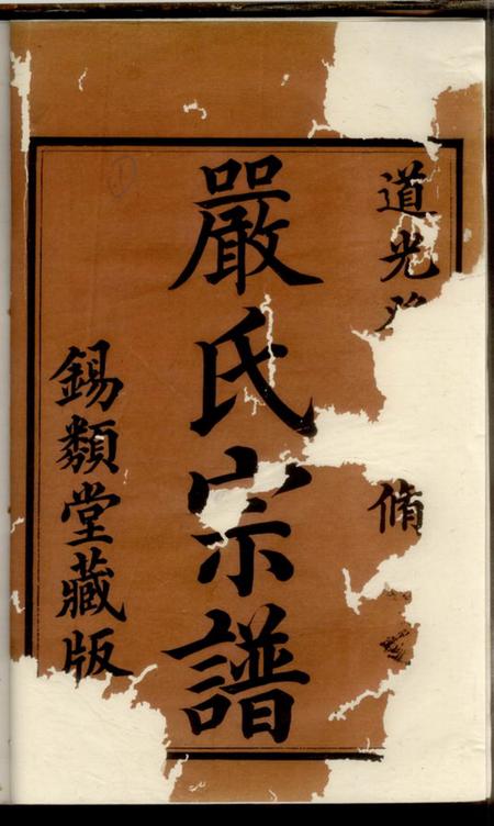 《镇江锡类堂严氏宗谱》封面