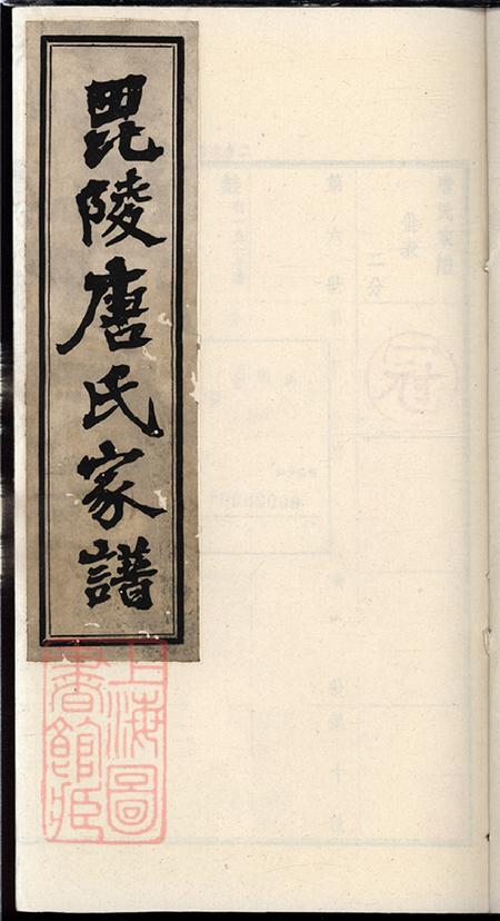 江苏常州毗陵毗陵唐氏家谱不分卷