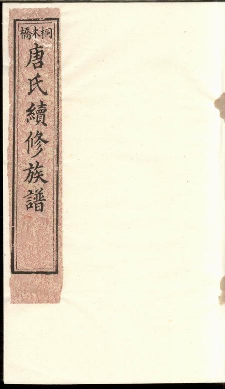 桐圭堂桐木桥唐氏续修族谱