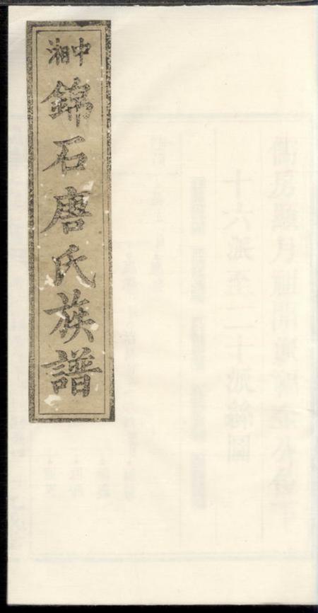 湘潭九成堂中湘锦石唐氏四修族谱