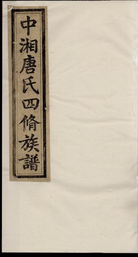 《湘潭晋昌堂中湘唐氏四修族谱十六卷》封面