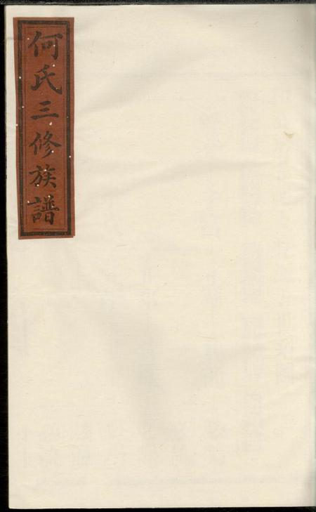 湖南常德庐江堂何氏三修族谱