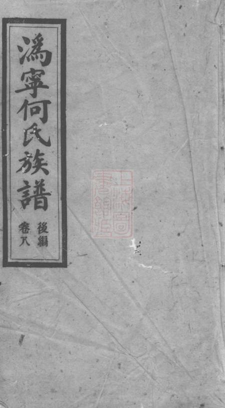 宁乡庐江堂沩宁何氏十一修族谱