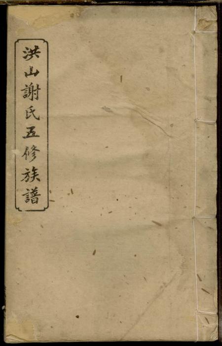 《湖南湘乡印泉堂洪山谢氏五修族谱》封面